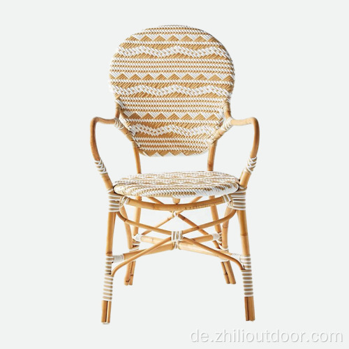 Französische Outdoor -Seilcafé Bambus Bistro -Stühle